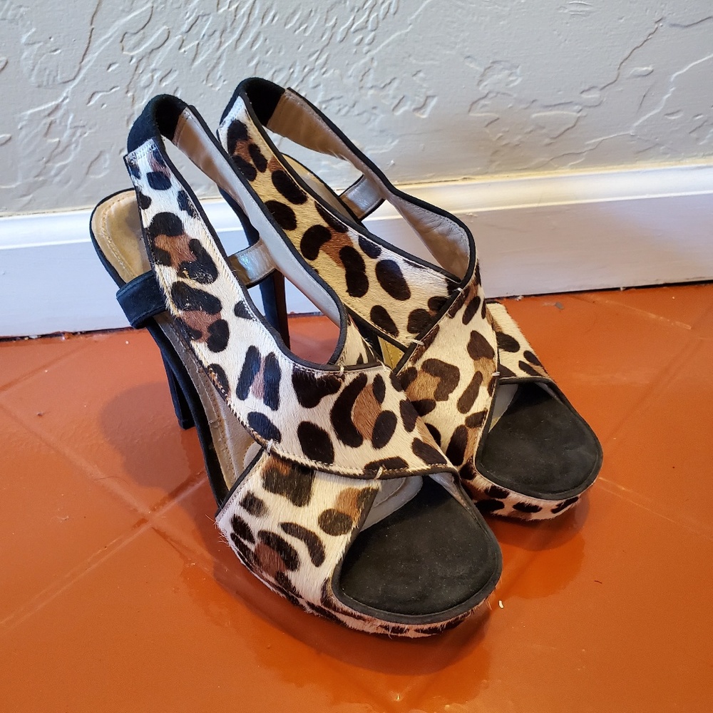 Diane Von Furstenberg Cow Hide Heels